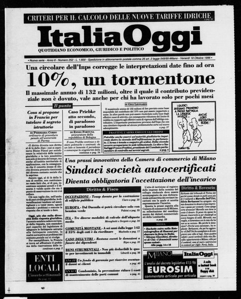 Italia oggi : quotidiano di economia finanza e politica